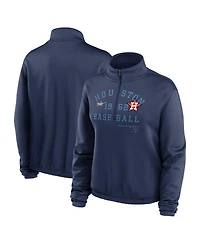 Women's Nike Navy Houston Astros Rewind Splice Half-Zip Sweatshirt