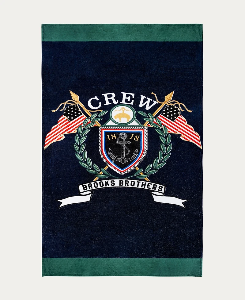 Brooks Brothers Logo Crest Turkish Cotton Beach Towel, 37" x 71"