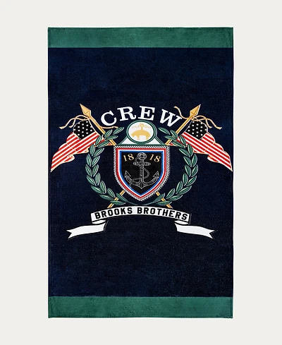 Brooks Brothers Logo Crest Turkish Cotton Beach Towel, 37" x 71"