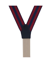 Trafalgar Men's Balint 38MM Striped Non Stretch Grosgrain Ribbon Button End Suspenders
