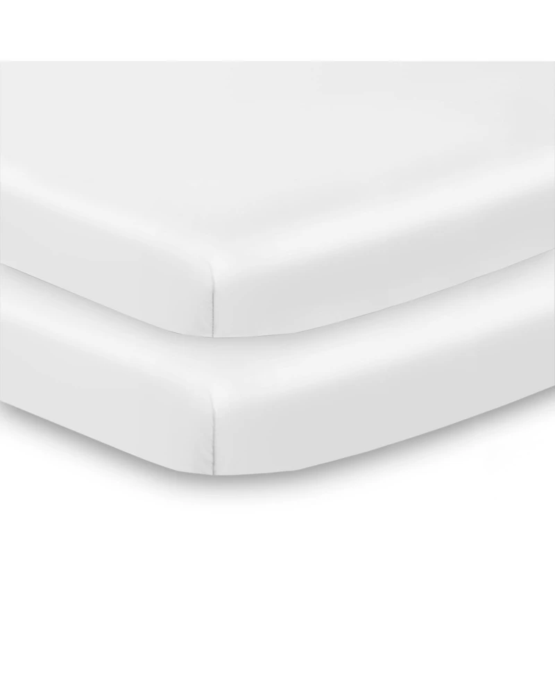 Halo Dream Inc. All-in-One Fitted Sheet & Waterproof Cover for 38" x 24" Mini Crib Mattress (2-Pack)