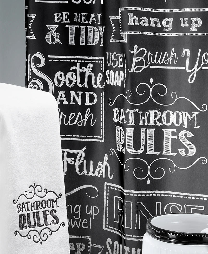 Avanti Chalk It Up Vintage Inspired Printed Shower Curtain, 72" x 72"