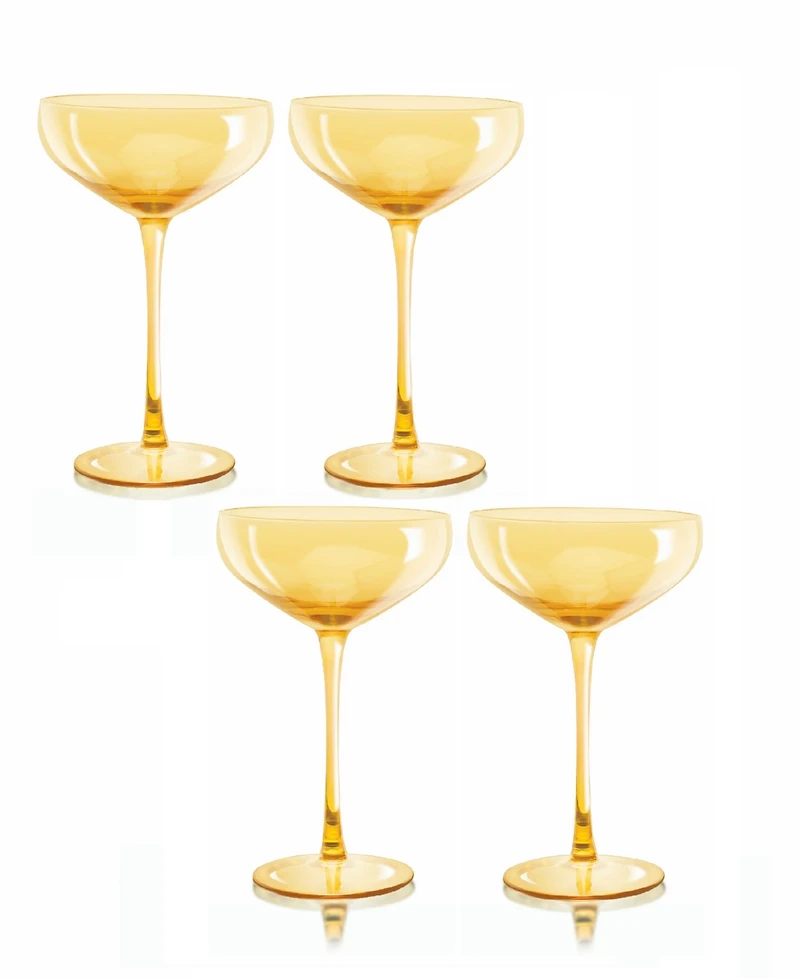 Carnival Coupe 13 oz Glasses, Set of 4