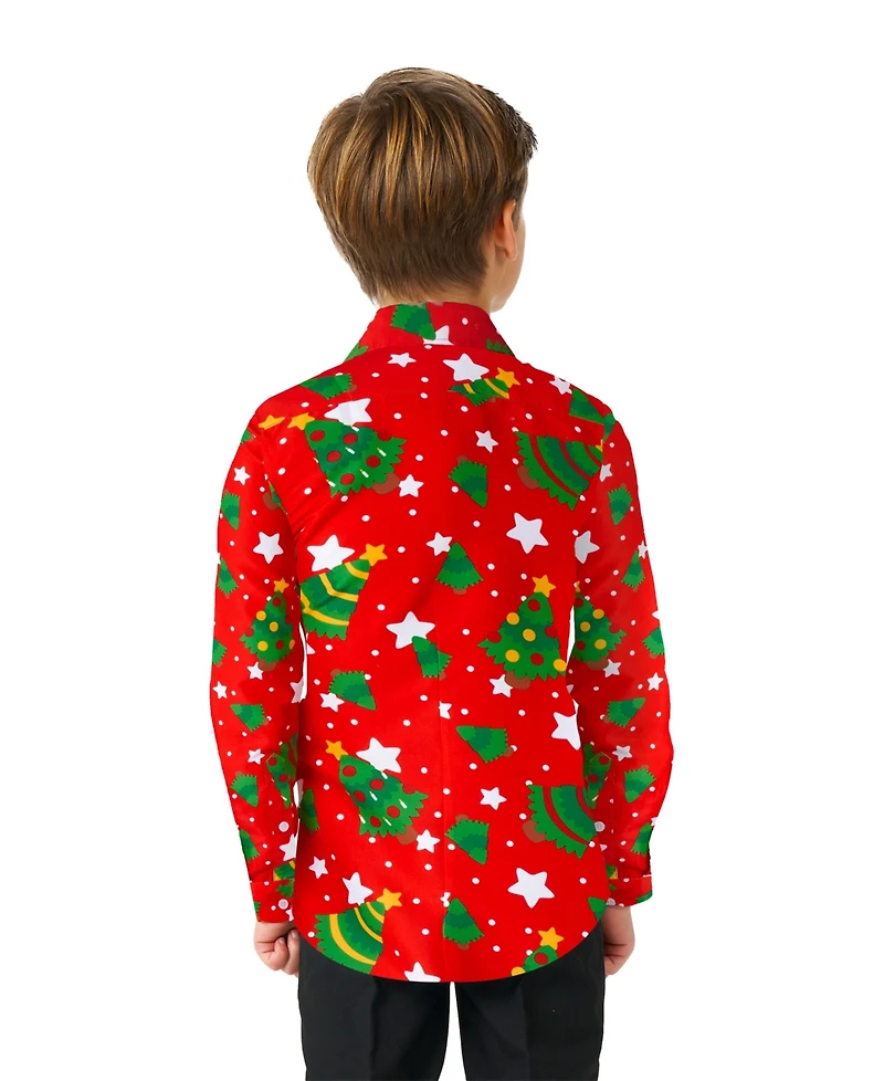 Suitmeister Big Boys Christmas Trees Stars Long Sleeves Shirt