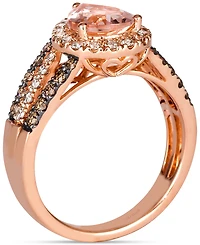 Le Vian Peach Morganite (1-1/10 ct. t.w.) & Diamond (3/4 Pear Halo Ring 14k Rose Gold (Also Available White or Yellow Gol