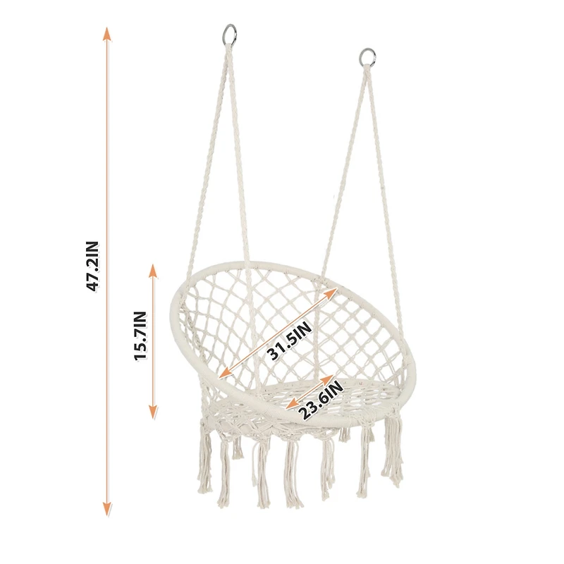 Streamdale Furniture Macrame Hammock Swing Chair (330 lbs)