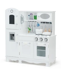 Costway Play Kitchen Pretend Play Cookware Set Toys for Kids w/ Water Dispenser