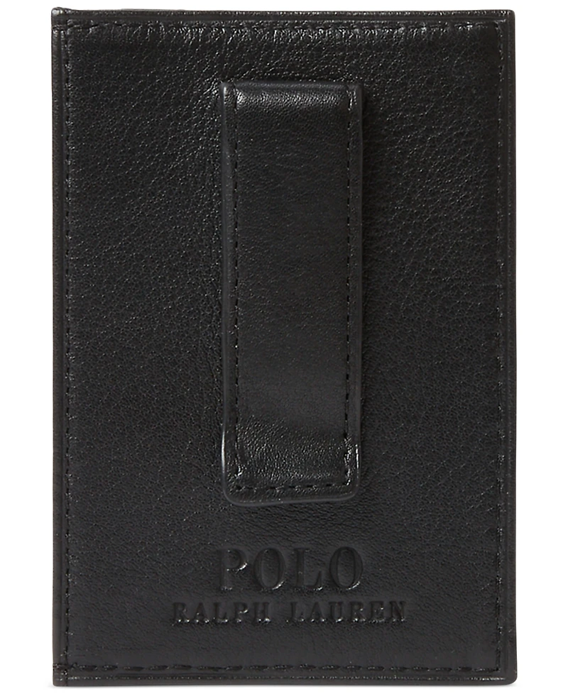Polo Ralph Lauren Men's Pebbled Leather Card Case & Money Clip