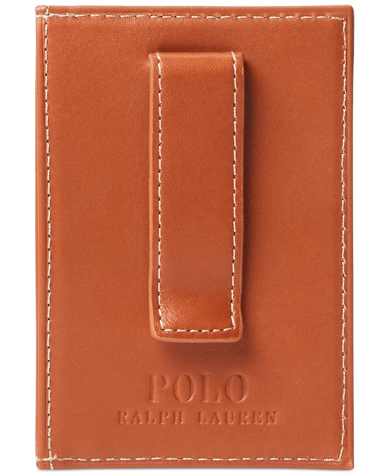 Polo Ralph Lauren Men's Burnished Leather Card Case & Money Clip