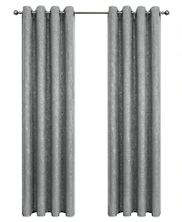 GoodGram Montauk Accents 2 Piece Grommet Top Sparkly Metallic Light Filtering Window Curtains