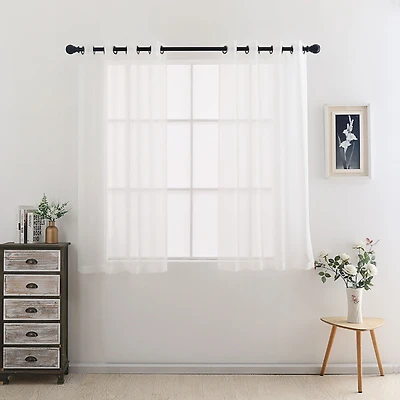 GoodGram Montauk Accents 2 Piece Grommet Top Summery Sheer Voile Window Curtain Panels For Small/Short Windows