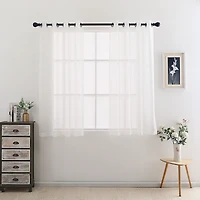 GoodGram Montauk Accents 2 Piece Grommet Top Summery Sheer Voile Window Curtain Panels For Small/Short Windows