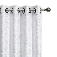 GoodGram Montauk Accents 2 Piece Grommet Top Sparkly Metallic Light Filtering Window Curtains - 95 in. Long Gray