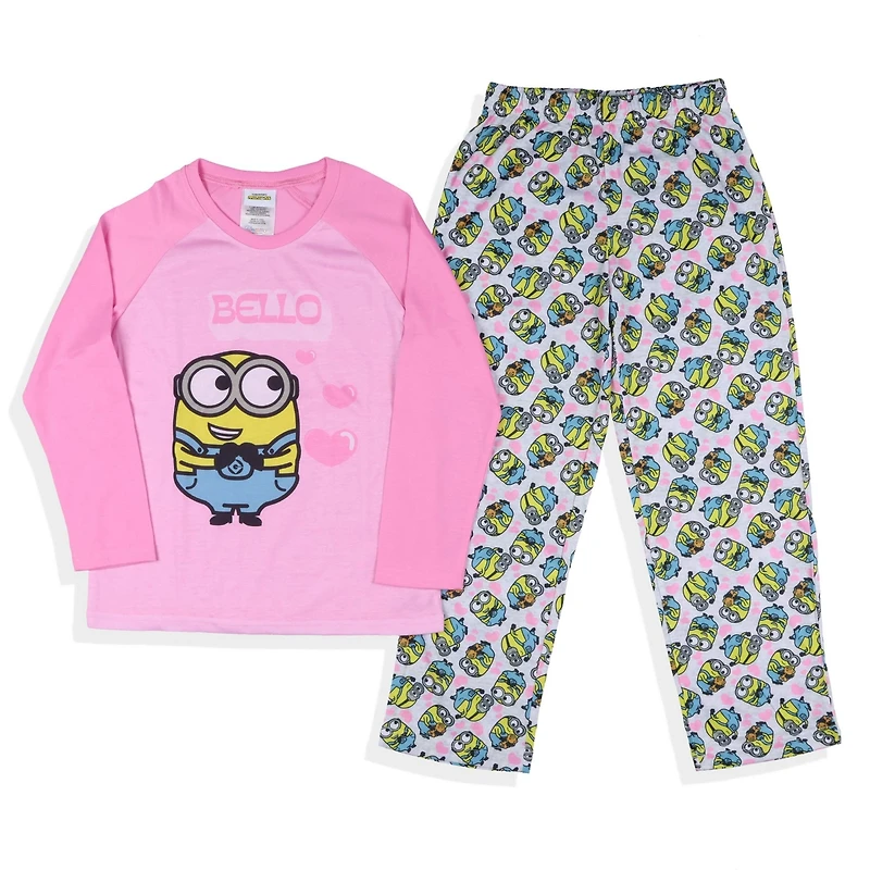 Despicable Me Toddler Girls Minions Bello 2-pc Raglan Shirt and Pant Pajama Set