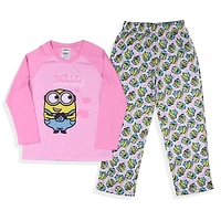 Despicable Me Toddler Girls Minions Bello 2-pc Raglan Shirt and Pant Pajama Set