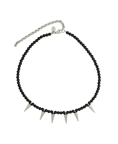 Beaded Spike Necklace / Black