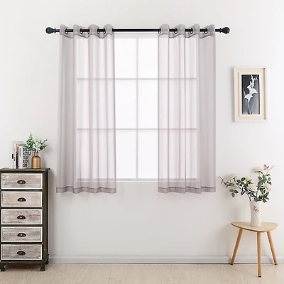 GoodGram Montauk Accents 2 Piece Grommet Top Summery Sheer Voile Window Curtain Panels For Small/Short Windows