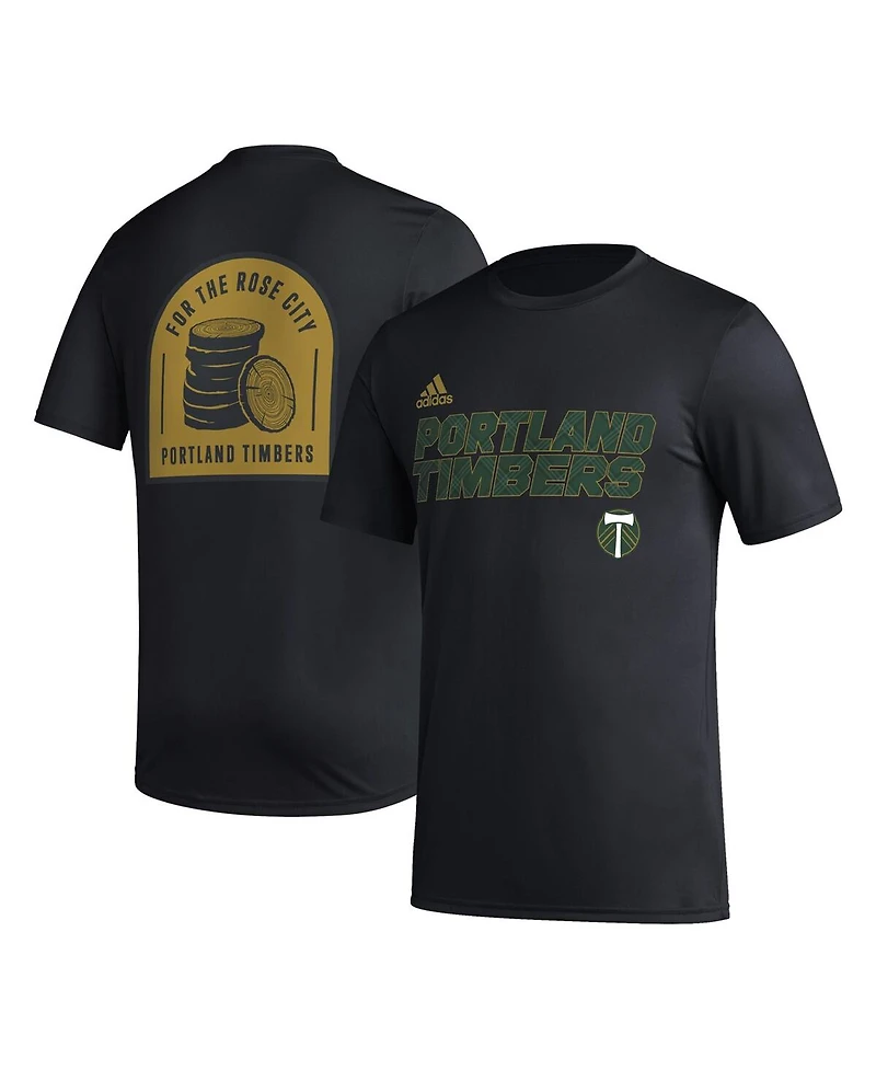 Men's adidas Black Portland Timbers Team Jersey Hook Aeroready T-shirt