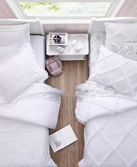 Laura Ashley Eyelet Ruffle Microfiber Comforter Set