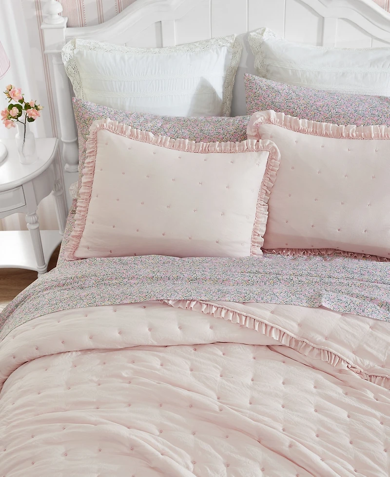 Laura Ashley Hailee Microfiber 2 Piece Quilt Set, Twin