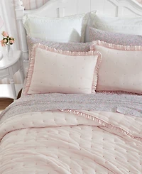 Laura Ashley Hailee Microfiber 2 Piece Quilt Set, Twin