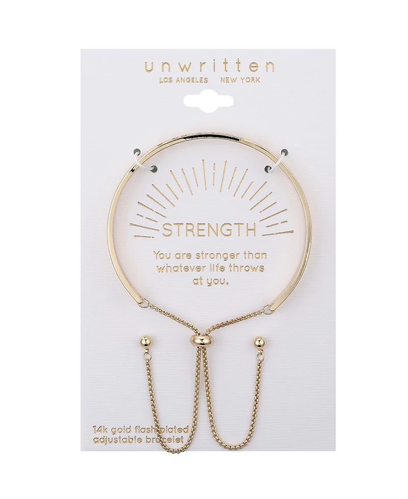 Unwritten 14K Gold Flash Plated 'Strength' Bracelet