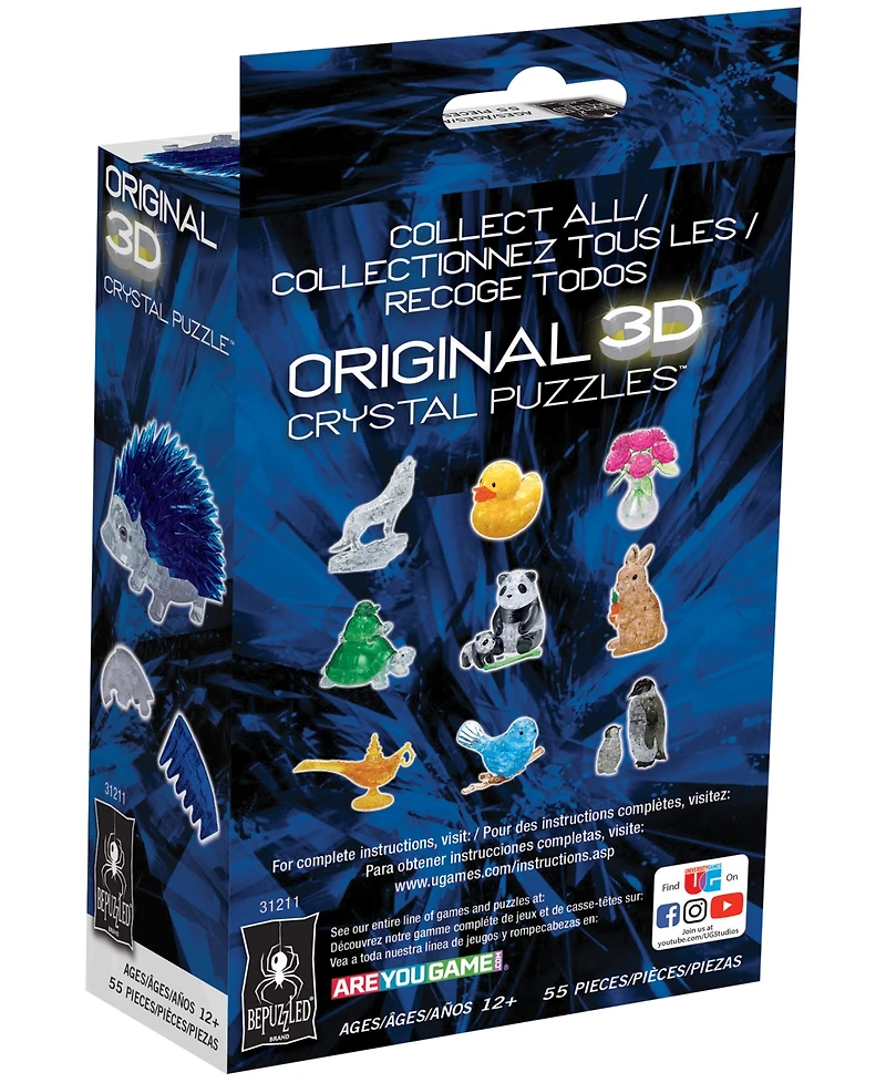 Bepuzzled 3D Crystal Puzzle Hedgehog, 55 Pieces