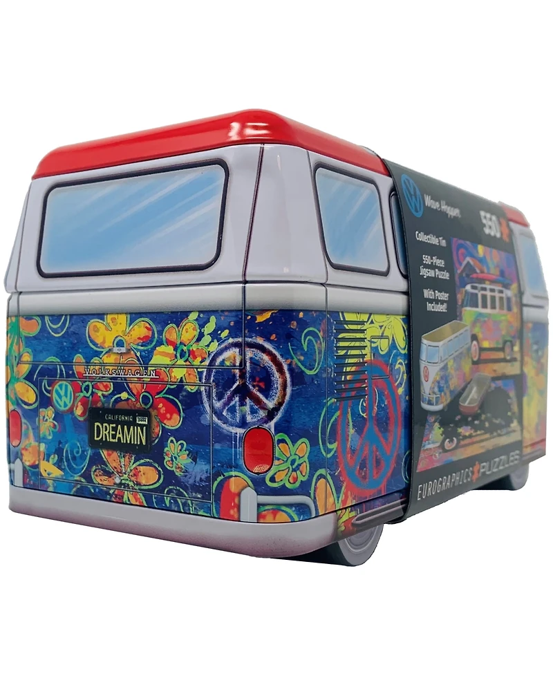 Eurographics Incorporated Volkswagen Wave Hopper Collectible Bus-Shaped Tin Puzzle, 550 Pieces