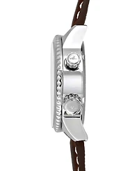 Abingdon Co. Women's Swiss Wasp Tribute Tri-Time Chestnut Leather Strap Watch 33mm