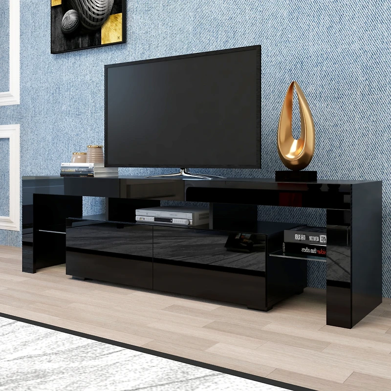 Streamdale Modern Tv Stand, 20S Led Tv Stand with Remote Control Lights