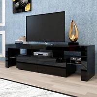 Streamdale Modern Tv Stand, 20S Led Tv Stand with Remote Control Lights