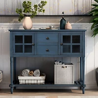 Streamdale Farmhouse Wood Glass Sideboard Buffet Cabinet