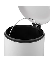 Qualiazero 6L / 1.6 Gal + 6L / 1.6 Gal Round Stainless Steel Step Can Combo - Matte White