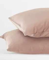 Cariloha Resort 2-Piece Sateen Pillowcase Set | Harbor Gray Standard Viscose Material Breathable and Cooling Pillowcases for Hot Sleepers