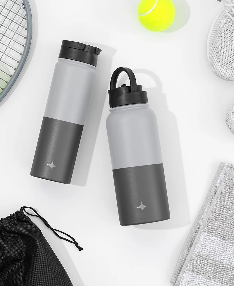 Water Bottle with Flip Lid, Sport Straw Lid, 32 oz