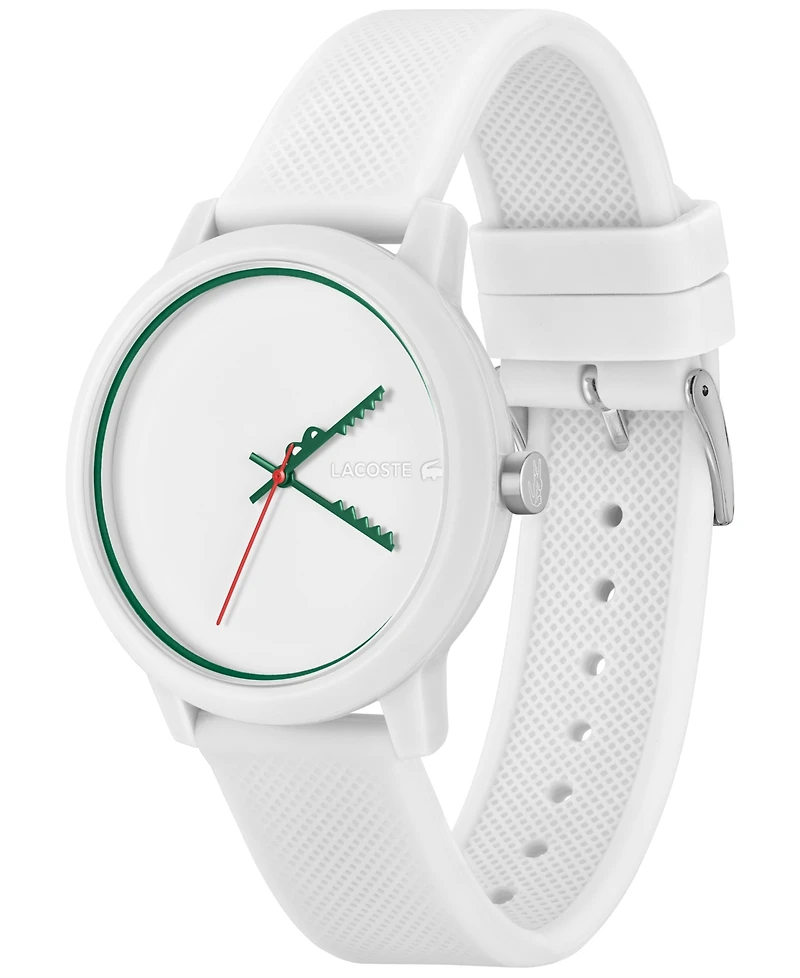 Lacoste Unisex L.12.12 White Silicone Strap Watch 42mm