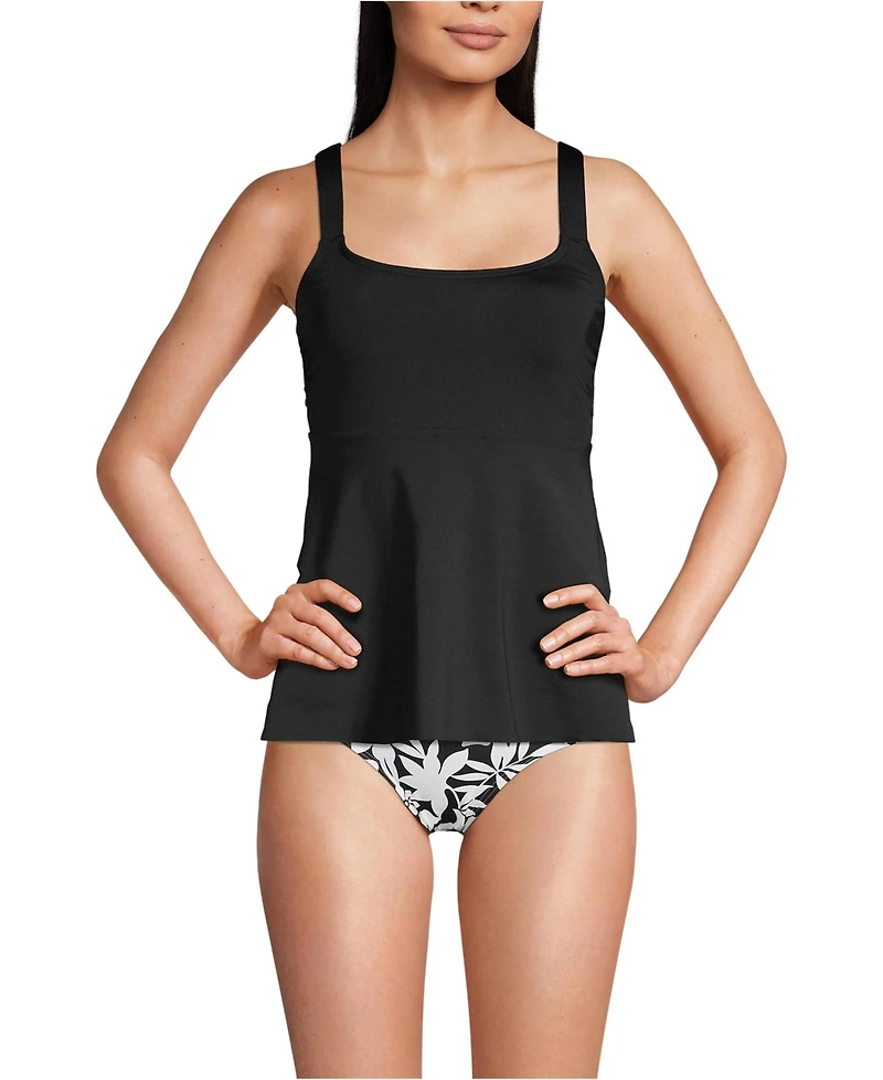 Lands' End Women's D-Cup Adjustable Scoop Neck Flutter Tankini Top