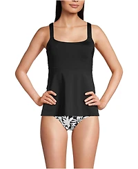 Lands' End Women's D-Cup Adjustable Scoop Neck Flutter Tankini Top