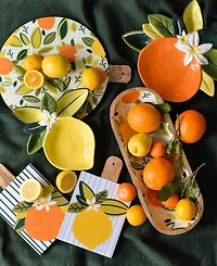 Coton Colors Citrus Print Wood Medium Round Board 12''