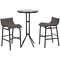 Outsunny 3 Piece Bar Height Outdoor Bistro Set for 2,