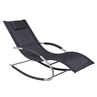 Outsunny Outdoor Rocking Chair, Weather Resist w/ Pillow,