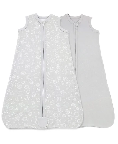 Bublo Baby Wearable Blanket, Cotton Sleep Sacks, 2 Pack Unisex Sleeping Bag Sack, 2-Way Zipper, 0.5 Tog Breathable