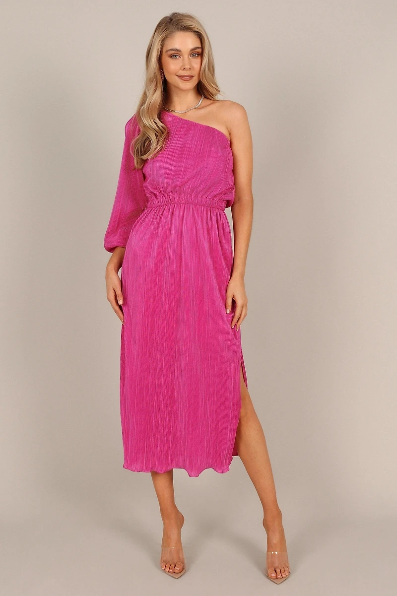 Petal and Pup Women's Pontee One Shoulder Pleated Midi Dress
