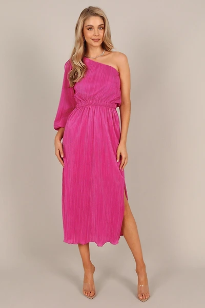 Petal and Pup Women's Pontee One Shoulder Pleated Midi Dress