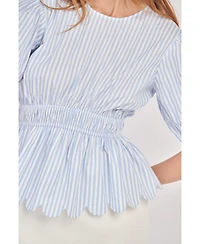 English Factory Women's Stripe Woven Blouse