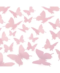 3D Removable Butterfly Wall Decor with 3 Wing Designs - 24pcs