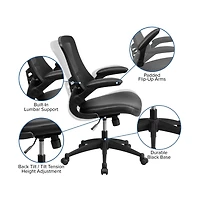 Emma+Oliver Mid-Back Mesh Swivel Ergonomic Task Office Chair With Flip-Up Arms