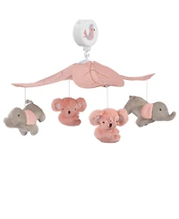 Lambs & Ivy Calypso Pink/Gray Koala & Elephant Musical Baby Crib Mobile