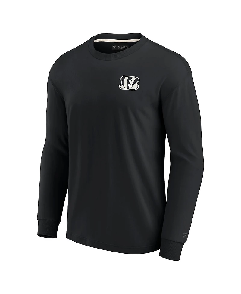 Men's and Women's Fanatics Signature Black Cincinnati Bengals Super Soft Long Sleeve T-shirt