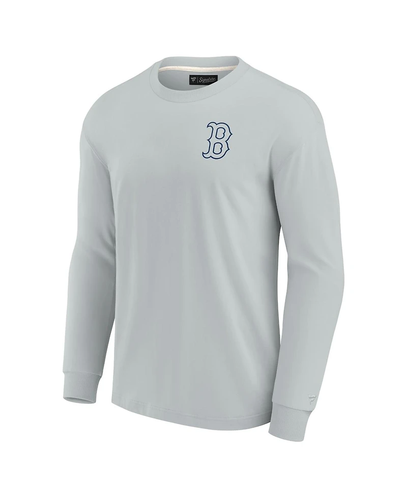 Men's and Women's Fanatics Signature Gray Boston Red Sox Super Soft Long Sleeve T-shirt